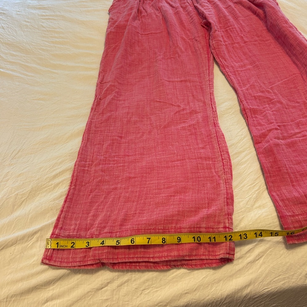 Bright Pink Smocked Waist Wide-Leg Pants Sz M NWT - Picture 7 of 16